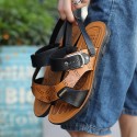 Men's Slippers & Flip-Flops Open Toe Casual Classic Home Daily Beach Rubber Black Brown Spring Summer