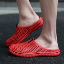 Men's Unisex Slippers & Flip-Flops Beach Daily PU Breathable White Red Black Spring Summer Multi Color Hollow Out Breathable Home