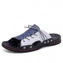 Men's Slippers & Flip-Flops Crochet Outdoor Slippers Beach Slippers Sporty Casual Beach Daily Outdoor PU Black / White White / Blue Spring Summer