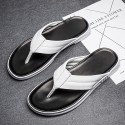 Men's Slippers & Flip-Flops Casual Classic Daily Beach PU White Black Spring Summer
