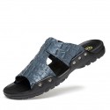 Men's Sandals Slides & Flip-flops Casual Beach Daily Outdoor Walking Shoes PU Breathable Non-slipping White Black Brown Summer