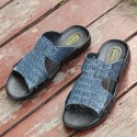 Men's Sandals Slides & Flip-flops Casual Beach Daily Outdoor Walking Shoes PU Breathable Non-slipping White Black Brown Summer