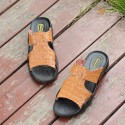 Men's Sandals Slides & Flip-flops Casual Beach Daily Outdoor Walking Shoes PU Breathable Non-slipping White Black Brown Summer