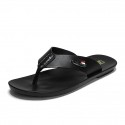 Men's Slippers & Flip-Flops Flat Sandals Flip-Flops Casual Beach Daily Outdoor Walking Shoes Nappa Leather Cowhide Breathable Handmade Non-slipping Booties / Ankle Boots White Black Brown Color Block