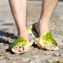 Men Sandals Fish Slippers Funny Creative Fish-Shaped One-Word Slippers Couple Summer Outdoor Beach Shoes Tide Star
