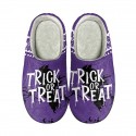 Halloween Bat Pumpkin Print Cotton Slippers Men and Women Flannel Couple Slippers