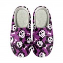 Halloween Bat Pumpkin Print Cotton Slippers Men and Women Flannel Couple Slippers