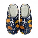 Halloween Bat Pumpkin Print Cotton Slippers Men and Women Flannel Couple Slippers