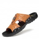 Men's Sandals Slippers & Flip-Flops Comfort Shoes Casual Beach Daily Outdoor Leather White Black Brown Spring Summer