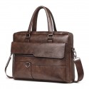 Men's Handbags Briefcase PU Leather Daily Formal Office & Career Dark Brown Black Brown