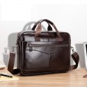 Men's Handbags Messenger Bag Laptop Bag Briefcase Top Handle Bag Cowhide Belt Zipper Solid Color Formal Traveling Outdoor Dark Brown Black Coffee