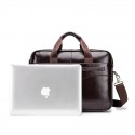 Men's Handbags Messenger Bag Laptop Bag Briefcase Top Handle Bag Cowhide Belt Zipper Solid Color Formal Traveling Outdoor Dark Brown Black Coffee