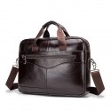 Men's Handbags Messenger Bag Laptop Bag Briefcase Top Handle Bag Cowhide Belt Zipper Solid Color Formal Traveling Outdoor Dark Brown Black Coffee