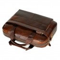 Men's Handbags Laptop Bag Briefcase Top Handle Bag Leather Cowhide Belt Zipper Solid Color Daily Formal Office & Career Black Brown