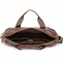 Men's Leather Bag Handbags Laptop Bag Briefcase Top Handle Bag Nappa Leather Cowhide Zipper Plain Office & Career Black Coffee