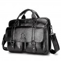 Men's Handbags Shoulder Messenger Bag Laptop Bag Briefcase Nappa Leather Belt Zipper Formal Office & Career Light Coffee Black / Top Handle Bag