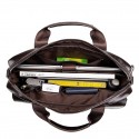 Men's Handbags Shoulder Messenger Bag Laptop Bag Briefcase Nappa Leather Belt Zipper Formal Office & Career Light Coffee Black / Top Handle Bag