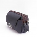 Men's Fanny Pack Mobile Phone Bag PU Leather Solid Color Office & Career Vertical black three-layer Horizontal coffee three layers Horizontal black three-layer Vertical brown three-layer