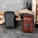 Men's Fanny Pack Mobile Phone Bag PU Leather Solid Color Office & Career Vertical black three-layer Horizontal coffee three layers Horizontal black three-layer Vertical brown three-layer