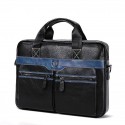 Laptop Bag Briefcase Cowhide Solid Color Green Blue Red Brown