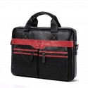 Laptop Bag Briefcase Cowhide Solid Color Green Blue Red Brown