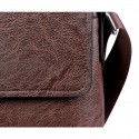 Men's Briefcase PU Leather Zipper Solid Color Daily Office & Career Black Khaki Brown