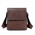 Men's Briefcase PU Leather Zipper Solid Color Daily Office & Career Black Khaki Brown