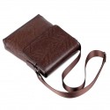 Men's Briefcase PU Leather Zipper Solid Color Daily Office & Career Black Khaki Brown