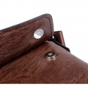 Men's Briefcase PU Leather Zipper Solid Color Daily Office & Career Black Khaki Brown