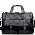 Men's Unisex Messenger Bag Briefcase PU Leather Solid Color Daily Office & Career dark brown Black Light Brown