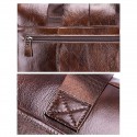 Men's Handbags Shoulder Messenger Bag Laptop Bag Briefcase Cowhide Belt Zipper Daily Formal Office & Career Black Brown / Top Handle Bag