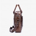 Men's Handbags Shoulder Messenger Bag Laptop Bag Briefcase Cowhide Belt Zipper Daily Formal Office & Career Black Brown / Top Handle Bag