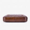Men's Handbags Shoulder Messenger Bag Laptop Bag Briefcase Cowhide Belt Zipper Daily Formal Office & Career Black Brown / Top Handle Bag