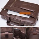 Men's Bags Nappa Leather Cowhide Briefcase Zipper Solid Colored Office & Career Retro 2021 Handbags Coffee
