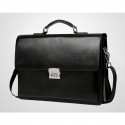 Men's Handbags Shoulder Messenger Bag Laptop Bag Briefcase PU Leather Belt Zipper Solid Color Formal Office & Career Black Brown / Top Handle Bag