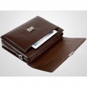 Men's Handbags Shoulder Messenger Bag Laptop Bag Briefcase PU Leather Belt Zipper Solid Color Formal Office & Career Black Brown / Top Handle Bag