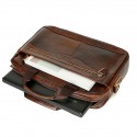 Men's Handbags Shoulder Messenger Bag Laptop Bag Briefcase Cowhide Belt Zipper Solid Color Daily Formal Office & Career Black Brown / Top Handle Bag