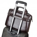 Men's Handbags Laptop Bag Briefcase Top Handle Bag Cowhide Zipper Daily Office & Career Black Brown Coffee