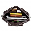 Men's Handbags Laptop Bag Briefcase Top Handle Bag Cowhide Zipper Daily Office & Career Black Brown Coffee