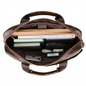 Men's Handbags Shoulder Messenger Bag Laptop Bag Briefcase Cowhide Belt Zipper Solid Color Shopping Daily Formal Brown / Top Handle Bag