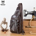 Men's Leather Bag Bum Bag Fanny Pack Zipper Solid Color Date Office & Career