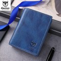 Men's Wallet Cowhide Zipper Solid Color