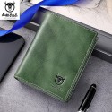 Men's Wallet Cowhide Zipper Solid Color