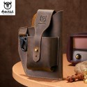 Men's Leather Bag Bum Bag Fanny Pack Cowhide Zipper Solid Color Outdoor Daily Holiday