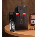 Men's Leather Bag Bum Bag Fanny Pack Cowhide Zipper Solid Color Outdoor Daily Holiday