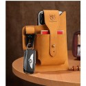 Men's Leather Bag Bum Bag Fanny Pack Cowhide Zipper Solid Color Outdoor Daily Holiday