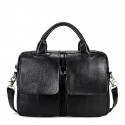 Men's Leather Bag Work Bag Messenger Bag Briefcase Nappa Leather Cowhide Zipper Solid Color Daily Office & Career
