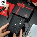 Men's Wallet Nappa Leather Zipper Solid Color Daily Office & Career