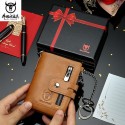 Men's Wallet Nappa Leather Zipper Solid Color Daily Office & Career