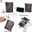 Men's Wallet Nappa Leather Zipper Solid Color Daily Office & Career